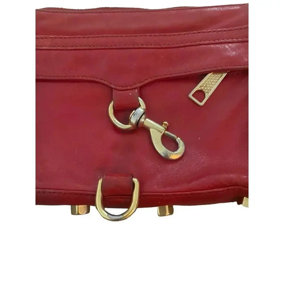 Rebecca Minkoff Mini MAC Red Genuine Leather Fringe Cross-Body Handbag - Picture 4 of 8